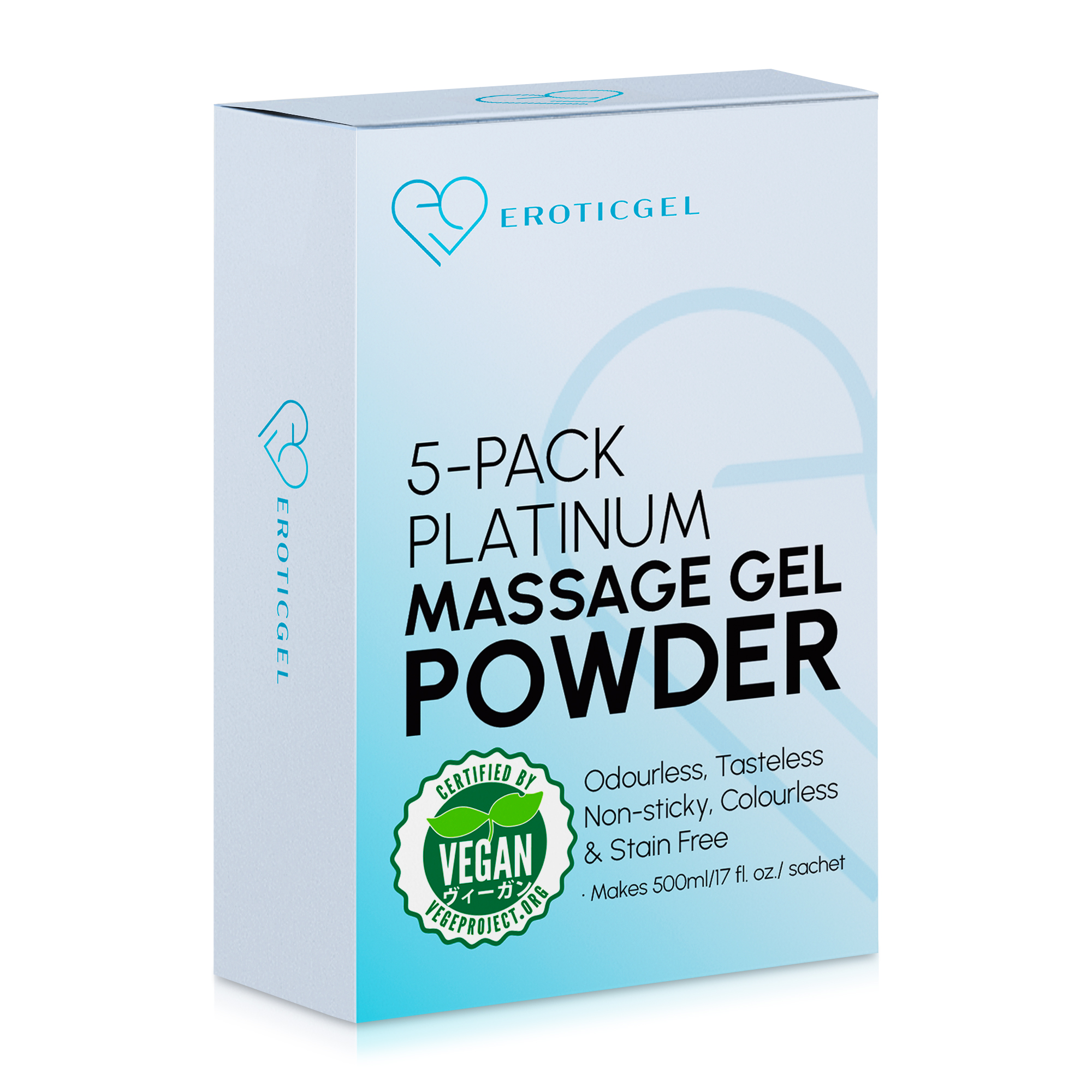 EROTICGEL «Platinum Massage Gel Powder» Travel Pack, japanisches Massagegel-Pulver aus natürlichen Inhaltsstoffen, 5x5g (12)
